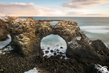 Gatklettur Hellnar arche arch Arnarstapi Snæfellsnes Peninsula péninsule rock rocher islande iceland photographie photography trip travel voyage nikon d810 europe nature paysage landscape winter hiver long exposure, pose longue